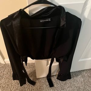 Crop bell sleeve blazer